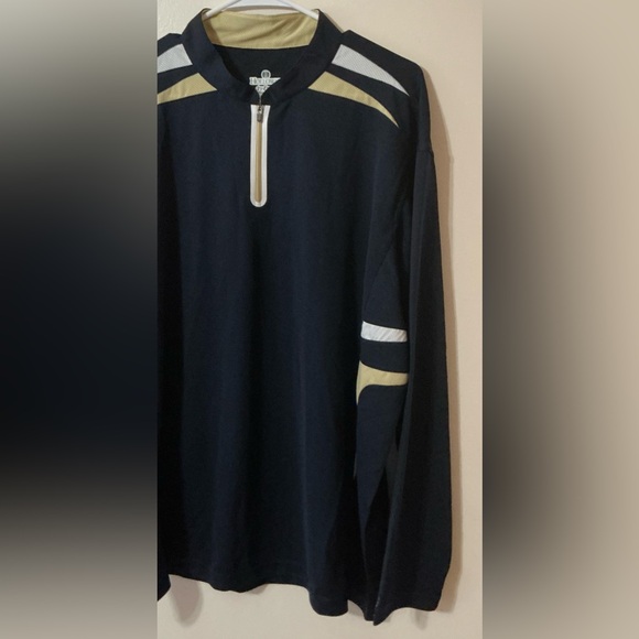 Holloway Men's DRI-Excel Pullover Shirt Navy  Beige/White Color Blocks XL New - Picture 5 of 11
